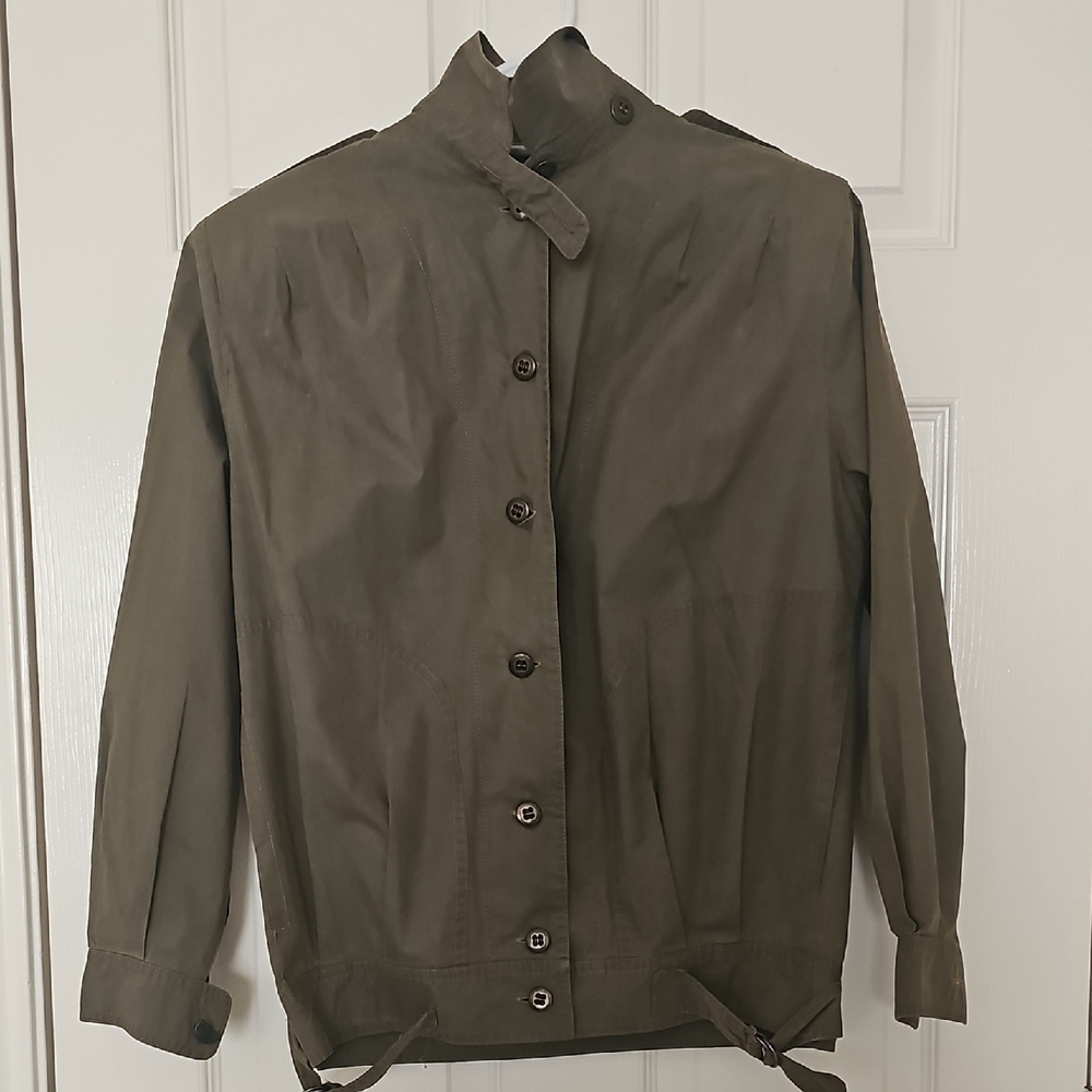 Vintage 80's Norman Todd CA Military Utility Jacket Olive Green Medium - Picture 11 of 13
